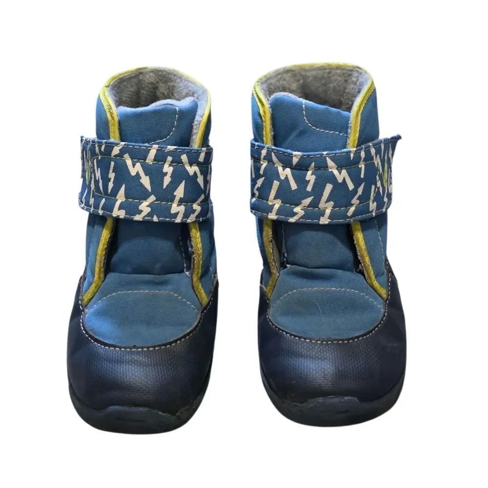 Blue Blake Boots Lightning Velcro Strap Winter Boots/ Insulated & Waterproof